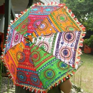 Boho Indian Sari Coachella Parasol Umbrella